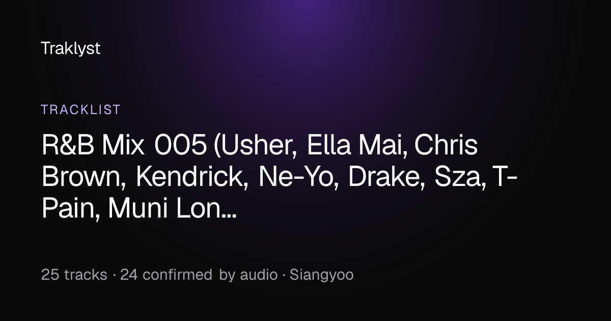 R&B Mix 005 (Usher, Ella Mai, Chris Brown… Tracklist